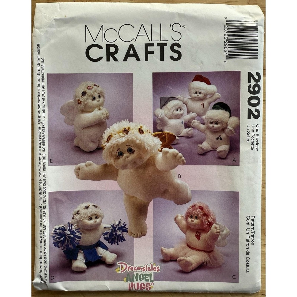 McCall's Crafts Pattern 2902 Dreamsicles Angel Hugs Stuffed Angel Cherub Doll UC